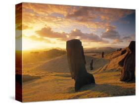 Moai Quarry, Easter Island, Chile-Walter Bibikow-Stretched Canvas