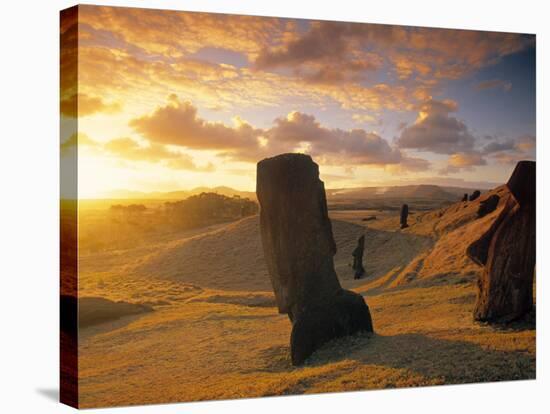 Moai Quarry, Easter Island, Chile-Walter Bibikow-Stretched Canvas