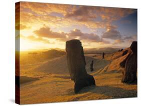 Moai Quarry, Easter Island, Chile-Walter Bibikow-Stretched Canvas