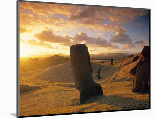 Moai Quarry, Easter Island, Chile-Walter Bibikow-Mounted Photographic Print