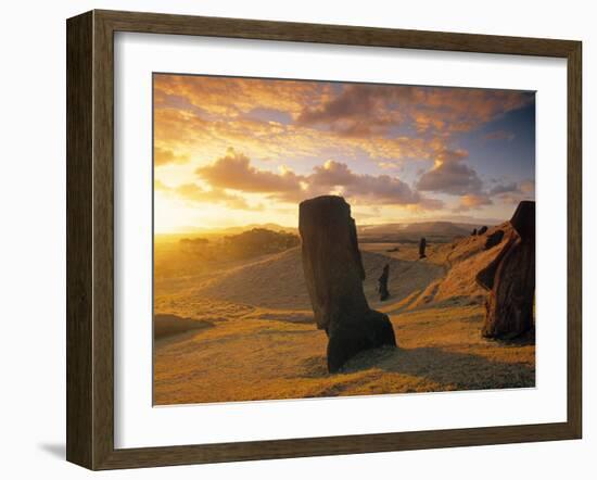 Moai Quarry, Easter Island, Chile-Walter Bibikow-Framed Photographic Print