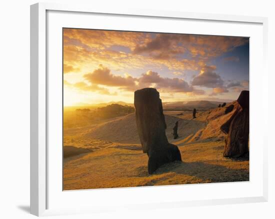 Moai Quarry, Easter Island, Chile-Walter Bibikow-Framed Photographic Print