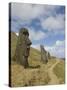 Moai Quarry, Rano Raraku Volcano, Unesco World Heritage Site, Easter Island (Rapa Nui), Chile-Michael Snell-Stretched Canvas