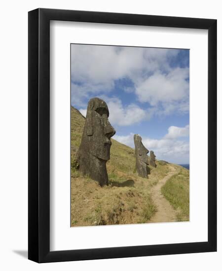 Moai Quarry, Rano Raraku Volcano, Unesco World Heritage Site, Easter Island (Rapa Nui), Chile-Michael Snell-Framed Photographic Print