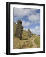 Moai Quarry, Rano Raraku Volcano, Unesco World Heritage Site, Easter Island (Rapa Nui), Chile-Michael Snell-Framed Photographic Print