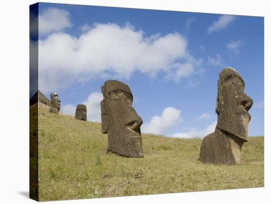 Moai Quarry, Rano Raraku Volcano, Unesco World Heritage Site, Easter Island (Rapa Nui), Chile-Michael Snell-Stretched Canvas
