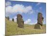 Moai Quarry, Rano Raraku Volcano, Unesco World Heritage Site, Easter Island (Rapa Nui), Chile-Michael Snell-Mounted Photographic Print