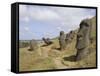 Moai Quarry, Ranu Raraku Volcano, Unesco World Heritage Site, Easter Island (Rapa Nui), Chile-Michael Snell-Framed Stretched Canvas