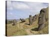 Moai Quarry, Ranu Raraku Volcano, Unesco World Heritage Site, Easter Island (Rapa Nui), Chile-Michael Snell-Stretched Canvas