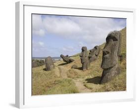 Moai Quarry, Ranu Raraku Volcano, Unesco World Heritage Site, Easter Island (Rapa Nui), Chile-Michael Snell-Framed Photographic Print