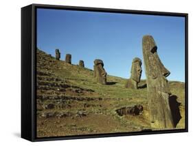 Moai Rano Raraku, Easter Island, Chile-null-Framed Stretched Canvas