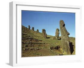 Moai Rano Raraku, Easter Island, Chile-null-Framed Premium Photographic Print