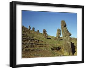 Moai Rano Raraku, Easter Island, Chile-null-Framed Photographic Print