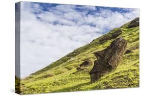 Moai Sculptures in Various Stages of Completion at Rano Raraku-Michael Nolan-Stretched Canvas