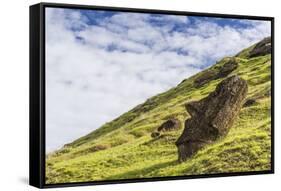 Moai Sculptures in Various Stages of Completion at Rano Raraku-Michael Nolan-Framed Stretched Canvas