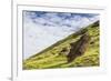 Moai Sculptures in Various Stages of Completion at Rano Raraku-Michael Nolan-Framed Photographic Print