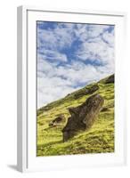 Moai Sculptures in Various Stages of Completion at Rano Raraku-Michael Nolan-Framed Photographic Print