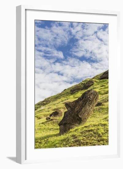 Moai Sculptures in Various Stages of Completion at Rano Raraku-Michael Nolan-Framed Photographic Print