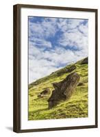 Moai Sculptures in Various Stages of Completion at Rano Raraku-Michael Nolan-Framed Photographic Print