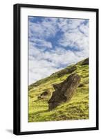 Moai Sculptures in Various Stages of Completion at Rano Raraku-Michael Nolan-Framed Photographic Print