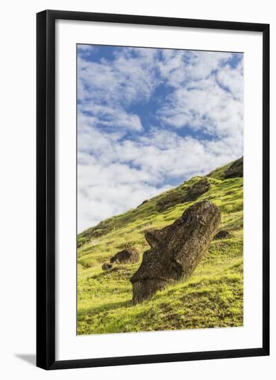 Moai Sculptures in Various Stages of Completion at Rano Raraku-Michael Nolan-Framed Photographic Print