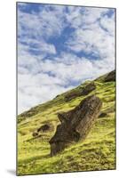 Moai Sculptures in Various Stages of Completion at Rano Raraku-Michael Nolan-Mounted Photographic Print