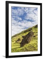 Moai Sculptures in Various Stages of Completion at Rano Raraku-Michael Nolan-Framed Photographic Print