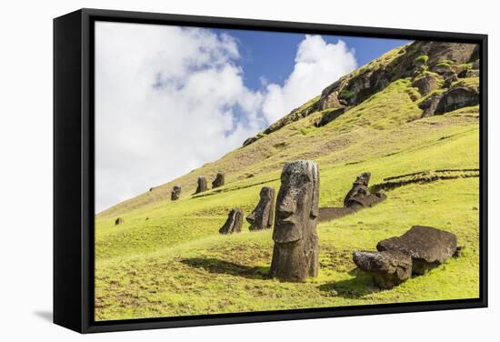 Moai Sculptures in Various Stages of Completion at Rano Raraku-Michael Nolan-Framed Stretched Canvas