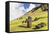 Moai Sculptures in Various Stages of Completion at Rano Raraku-Michael Nolan-Framed Stretched Canvas