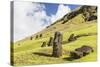 Moai Sculptures in Various Stages of Completion at Rano Raraku-Michael Nolan-Stretched Canvas