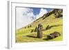 Moai Sculptures in Various Stages of Completion at Rano Raraku-Michael Nolan-Framed Photographic Print