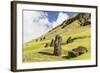 Moai Sculptures in Various Stages of Completion at Rano Raraku-Michael Nolan-Framed Photographic Print