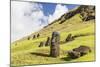 Moai Sculptures in Various Stages of Completion at Rano Raraku-Michael Nolan-Mounted Photographic Print