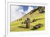 Moai Sculptures in Various Stages of Completion at Rano Raraku-Michael Nolan-Framed Photographic Print