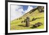 Moai Sculptures in Various Stages of Completion at Rano Raraku-Michael Nolan-Framed Photographic Print