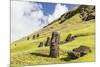 Moai Sculptures in Various Stages of Completion at Rano Raraku-Michael Nolan-Mounted Photographic Print