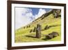 Moai Sculptures in Various Stages of Completion at Rano Raraku-Michael Nolan-Framed Photographic Print