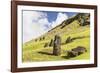 Moai Sculptures in Various Stages of Completion at Rano Raraku-Michael Nolan-Framed Photographic Print