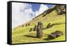 Moai Sculptures in Various Stages of Completion at Rano Raraku-Michael Nolan-Framed Stretched Canvas