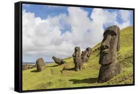 Moai Sculptures in Various Stages of Completion at Rano Raraku-Michael Nolan-Framed Stretched Canvas