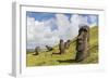 Moai Sculptures in Various Stages of Completion at Rano Raraku-Michael Nolan-Framed Photographic Print