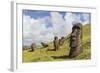 Moai Sculptures in Various Stages of Completion at Rano Raraku-Michael Nolan-Framed Photographic Print