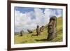 Moai Sculptures in Various Stages of Completion at Rano Raraku-Michael Nolan-Framed Photographic Print