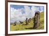 Moai Sculptures in Various Stages of Completion at Rano Raraku-Michael Nolan-Framed Photographic Print