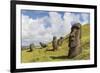 Moai Sculptures in Various Stages of Completion at Rano Raraku-Michael Nolan-Framed Photographic Print