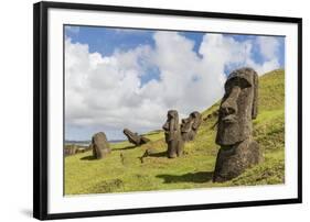 Moai Sculptures in Various Stages of Completion at Rano Raraku-Michael Nolan-Framed Photographic Print