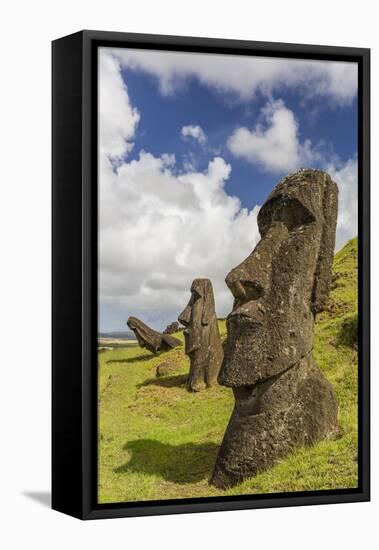 Moai Sculptures in Various Stages of Completion at Rano Raraku-Michael Nolan-Framed Stretched Canvas