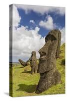 Moai Sculptures in Various Stages of Completion at Rano Raraku-Michael Nolan-Stretched Canvas