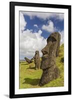 Moai Sculptures in Various Stages of Completion at Rano Raraku-Michael Nolan-Framed Photographic Print