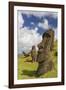 Moai Sculptures in Various Stages of Completion at Rano Raraku-Michael Nolan-Framed Photographic Print